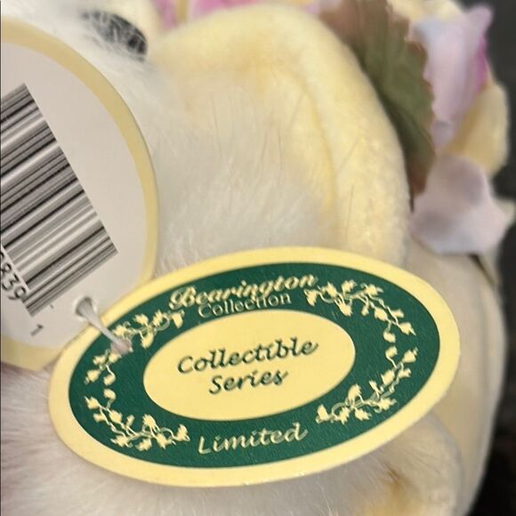 Vintage Bearington Collection Plush White Dog w/floral hat. Size 7” - Picture 11 of 11